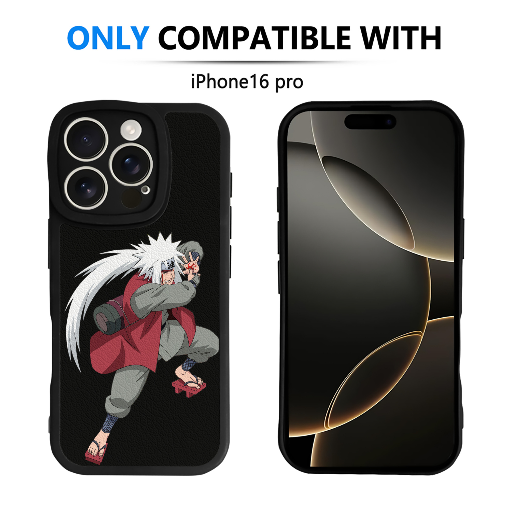 （画像用） NARUTO -ナルト- 自来也（じらいや） Jiraiya 【iPhone 16シリーズ対応】シリコンスマホケース（レザー調） 材質：シリコン